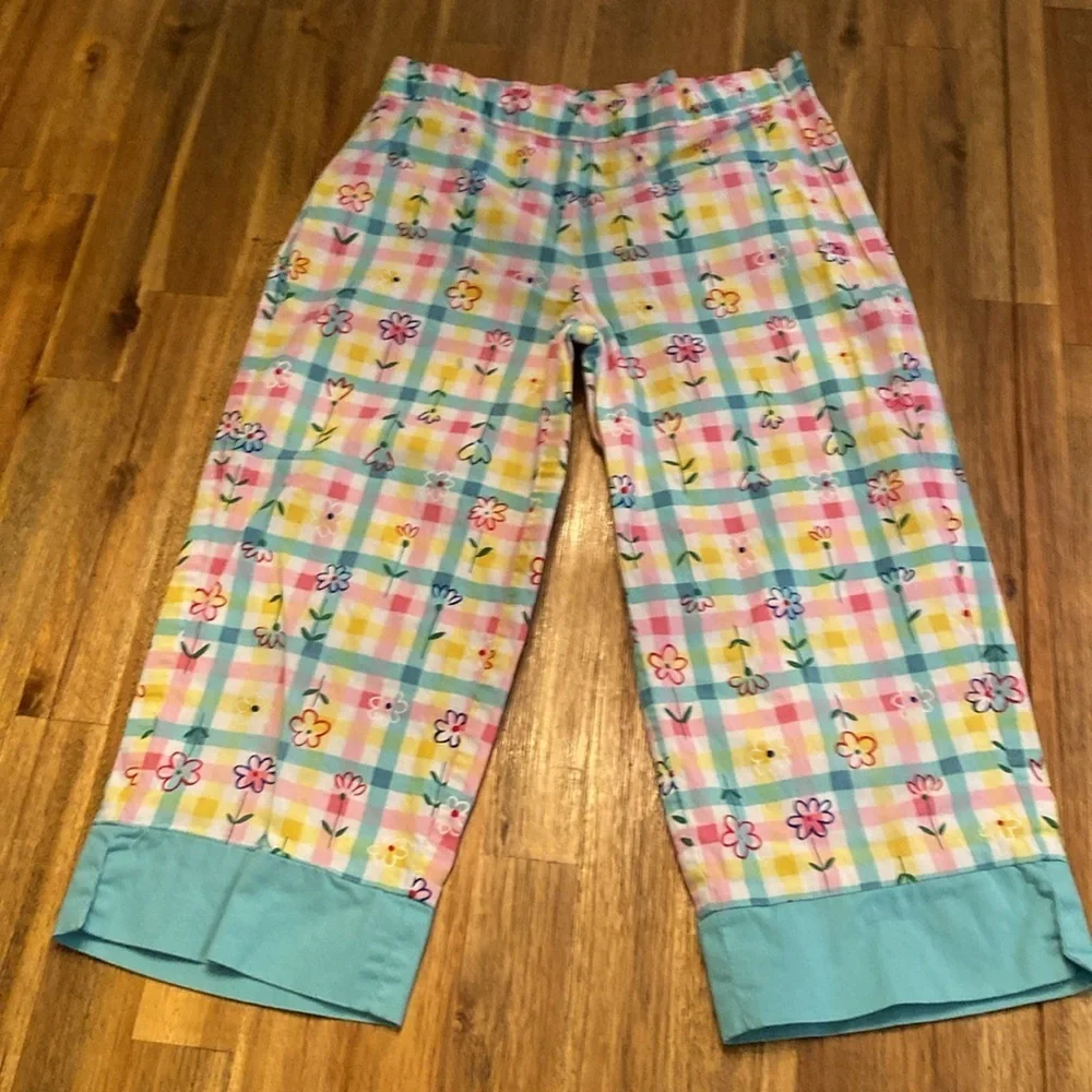 American Girl Picnic Time Multicolor Checkered Capri Pants. Size 7. 2001
